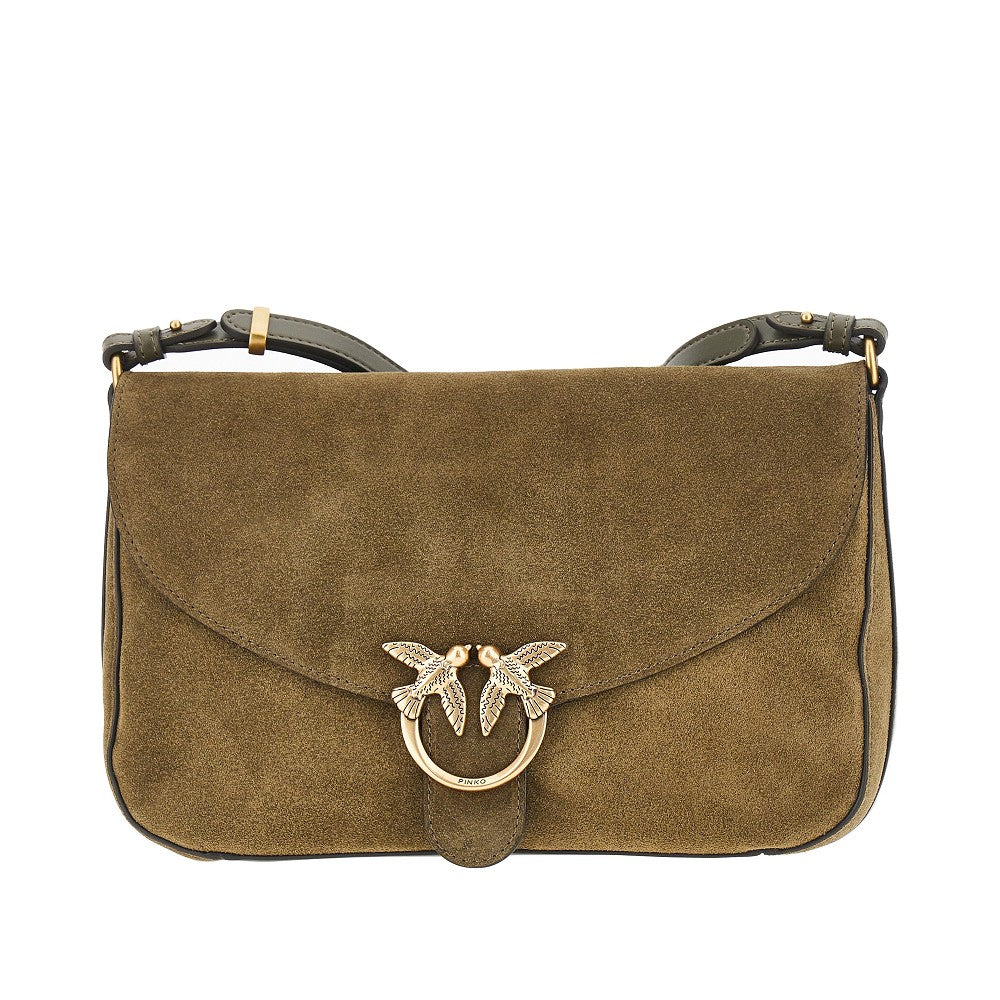 suede leather medium  love bag satchel bag