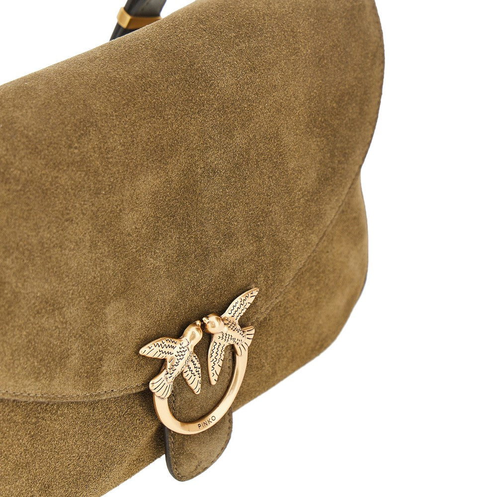 suede leather medium  love bag satchel bag