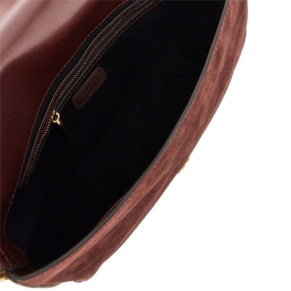 suede leather medium  love bag satchel bag