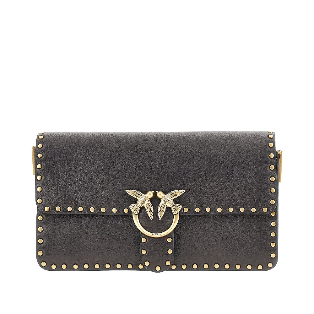 love one slouchy leather bag with studs