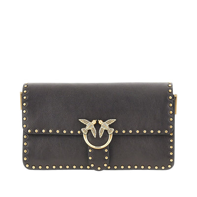 love one slouchy leather bag with studs