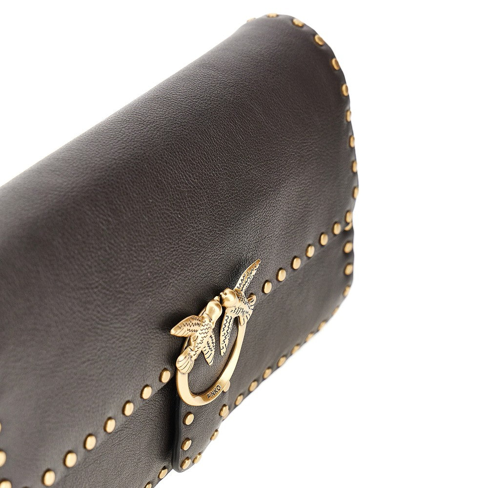 love one slouchy leather bag with studs