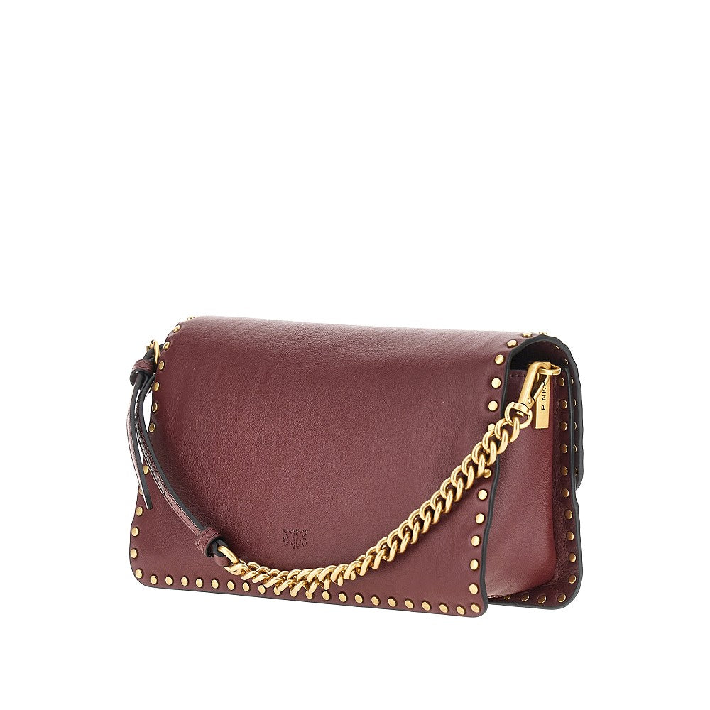 love one slouchy leather bag with studs