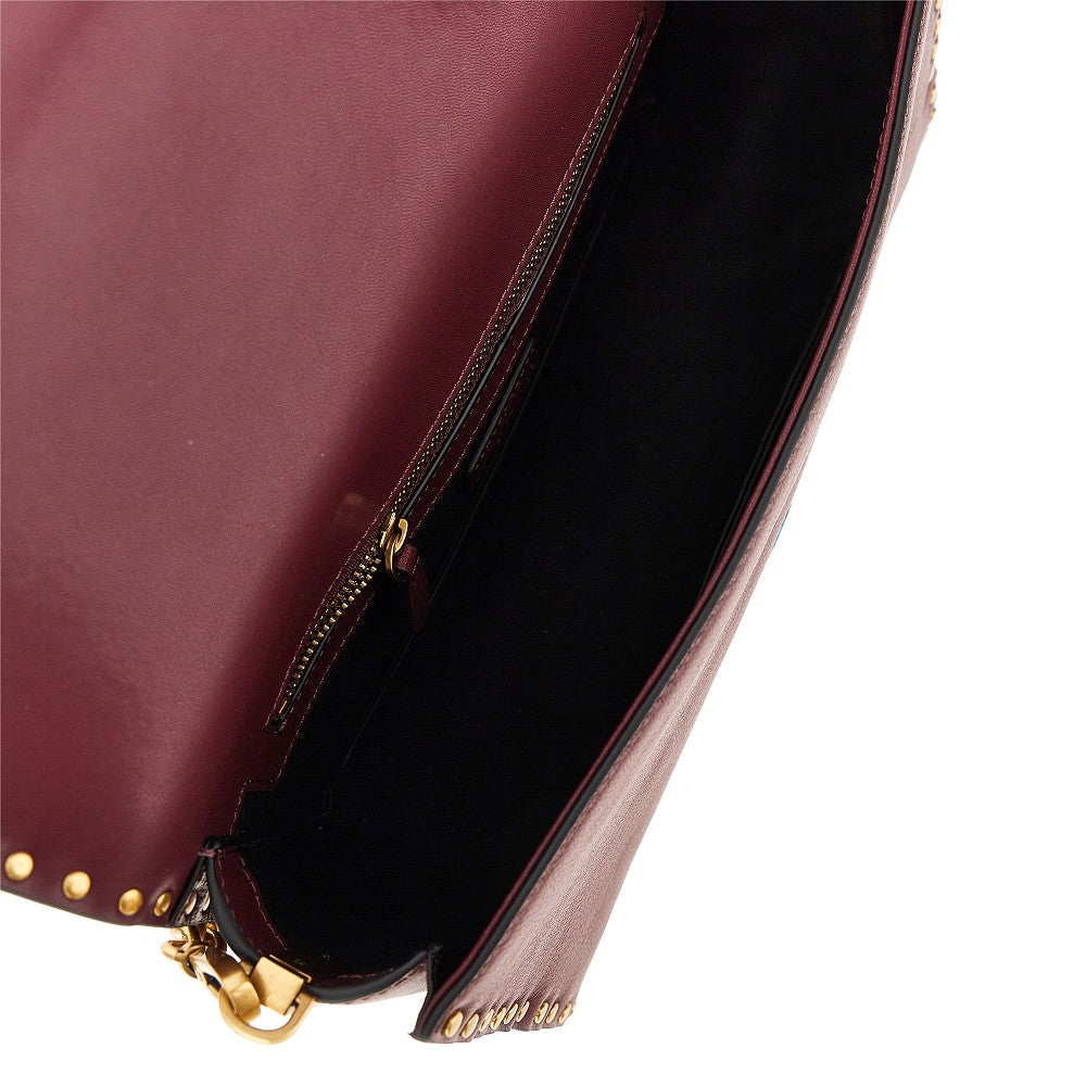 love one slouchy leather bag with studs