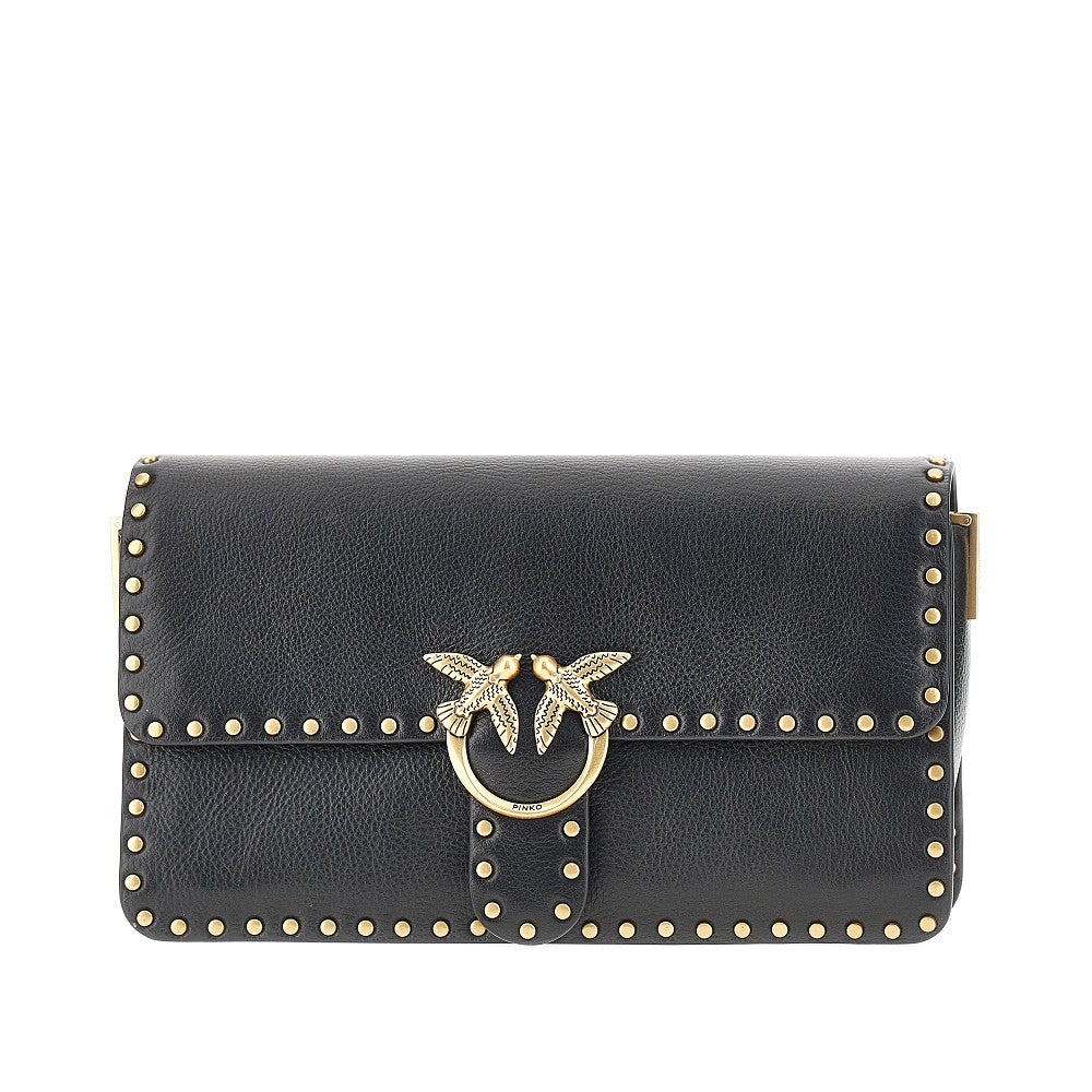 love one slouchy leather bag with studs