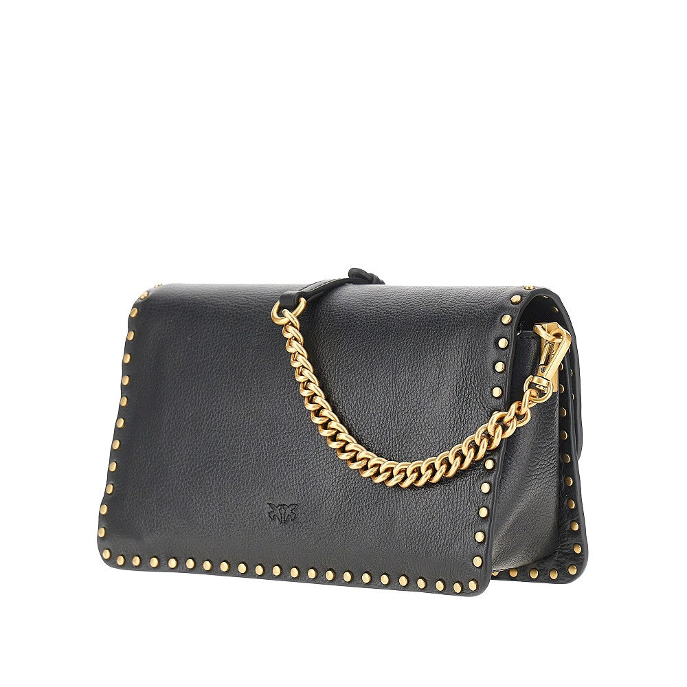 love one slouchy leather bag with studs