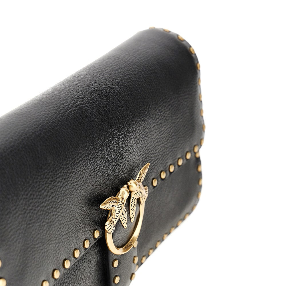 love one slouchy leather bag with studs