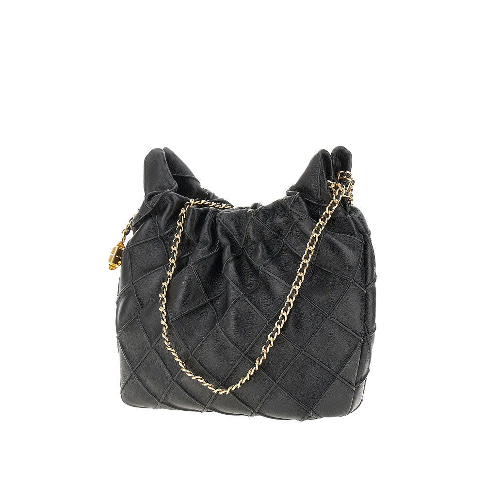 TORY BURCH OS leather mini fleming hobo bag