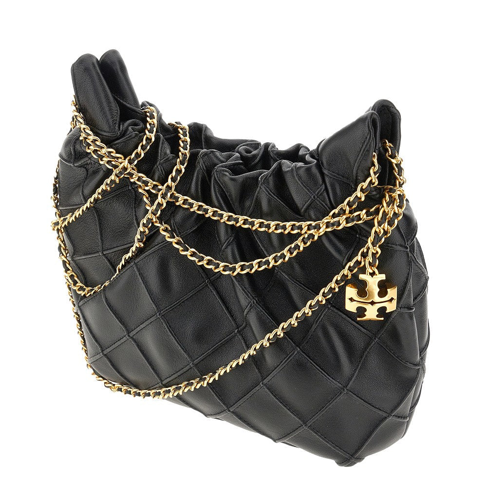 TORY BURCH OS leather mini fleming hobo bag