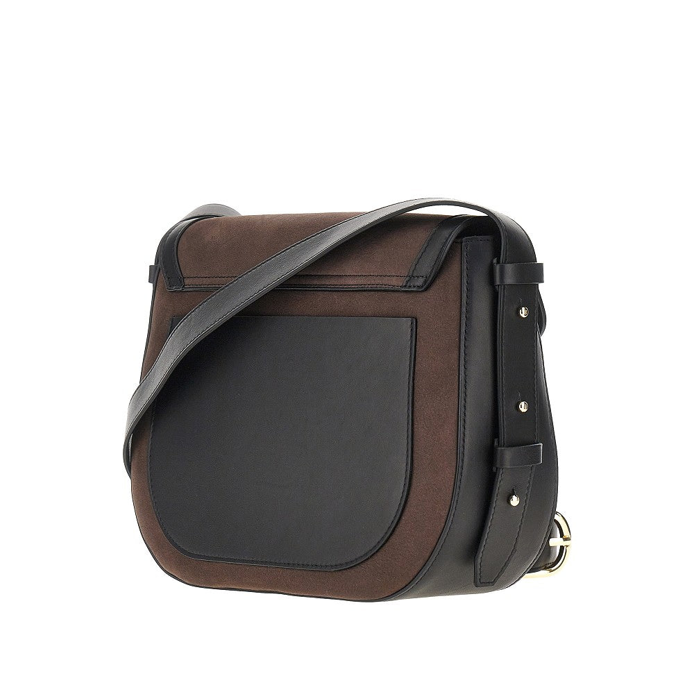IOEF OS nubuck leather arc crossbody bag