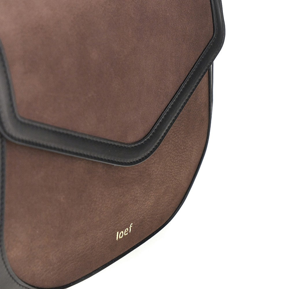 nubuck leather arc crossbody bag