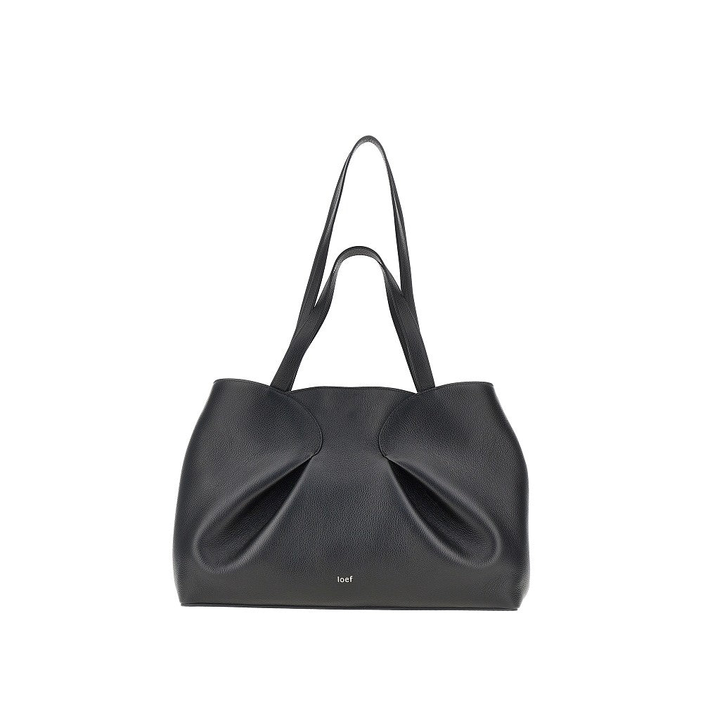 IOEF OS grained leather every day shopping bag