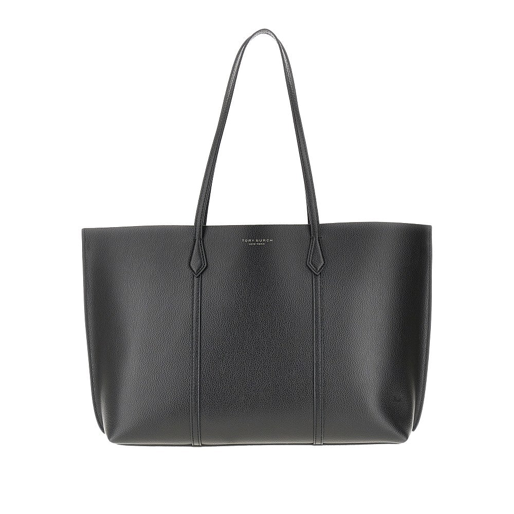 perry grained leather shopping bag