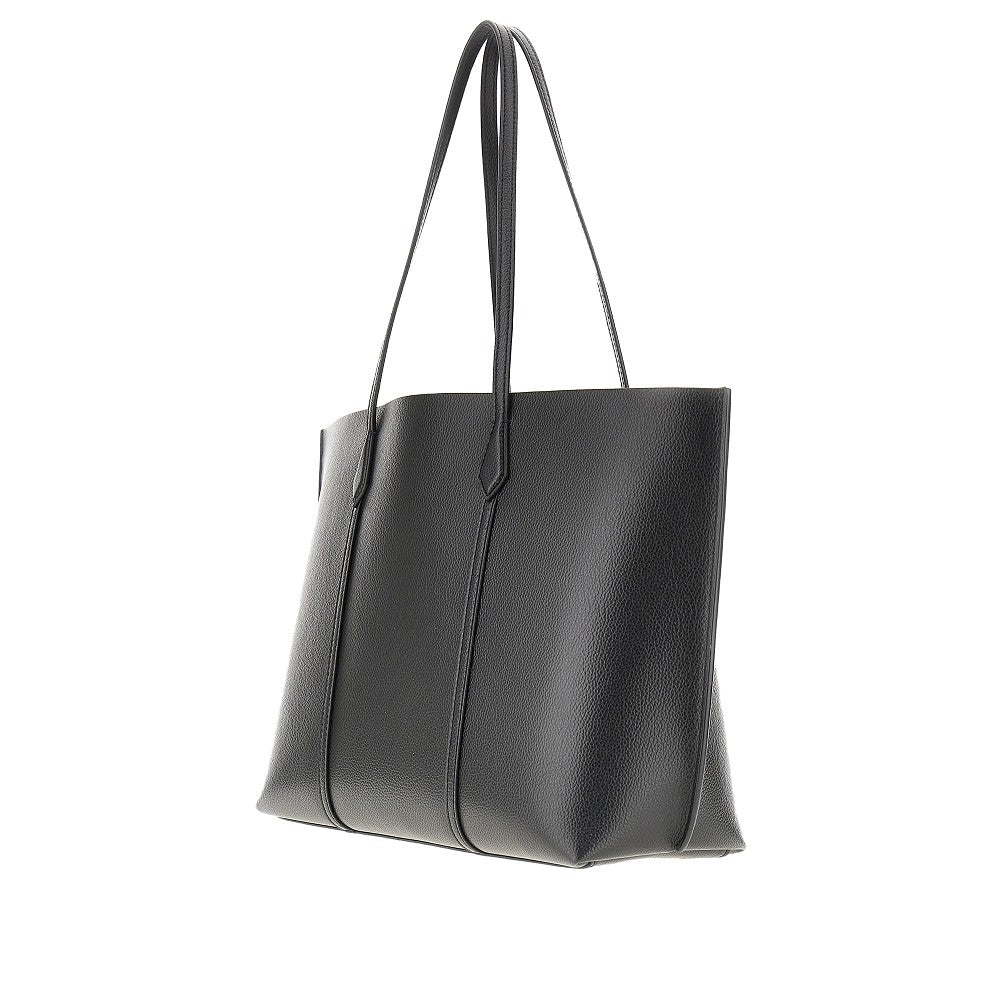perry grained leather shopping bag