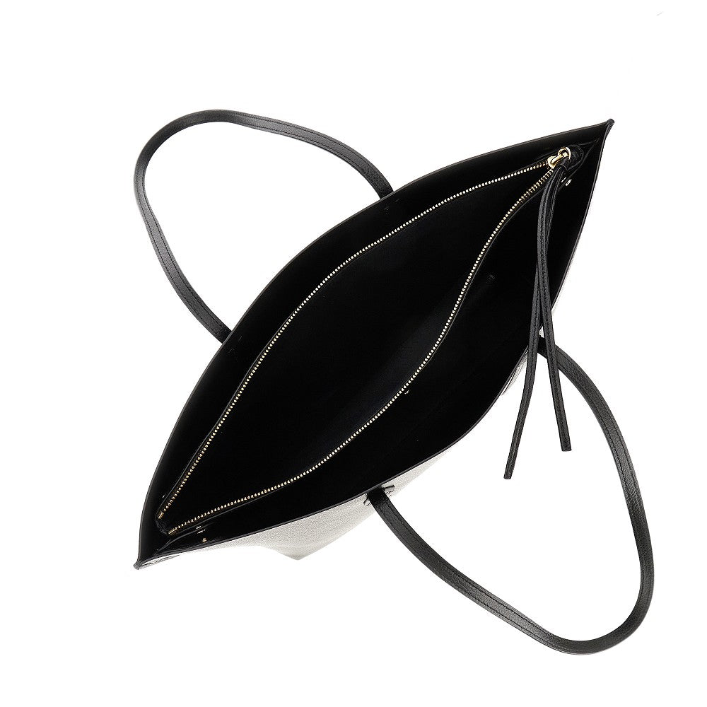 perry grained leather shopping bag