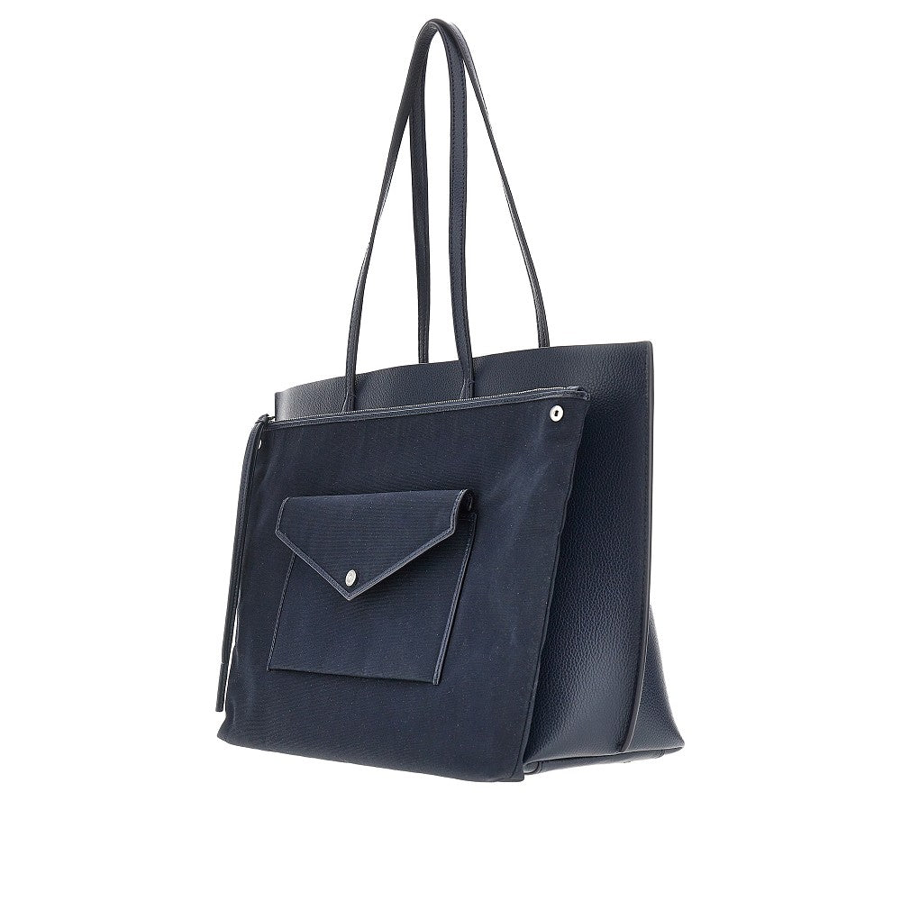 perry grained leather shopping bag