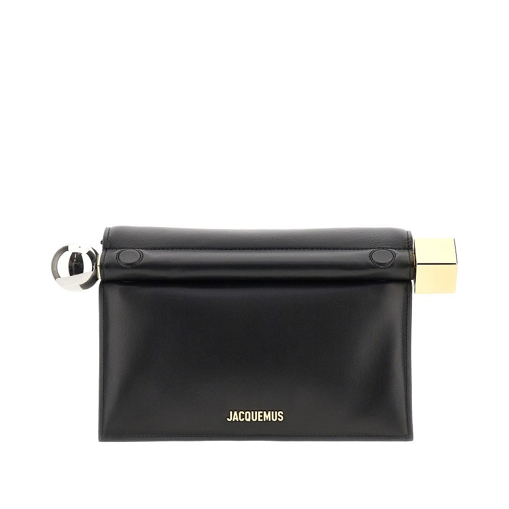 JACQUEMUS OS nappa leather rond carré clutch