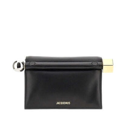 JACQUEMUS OS nappa leather rond carré clutch