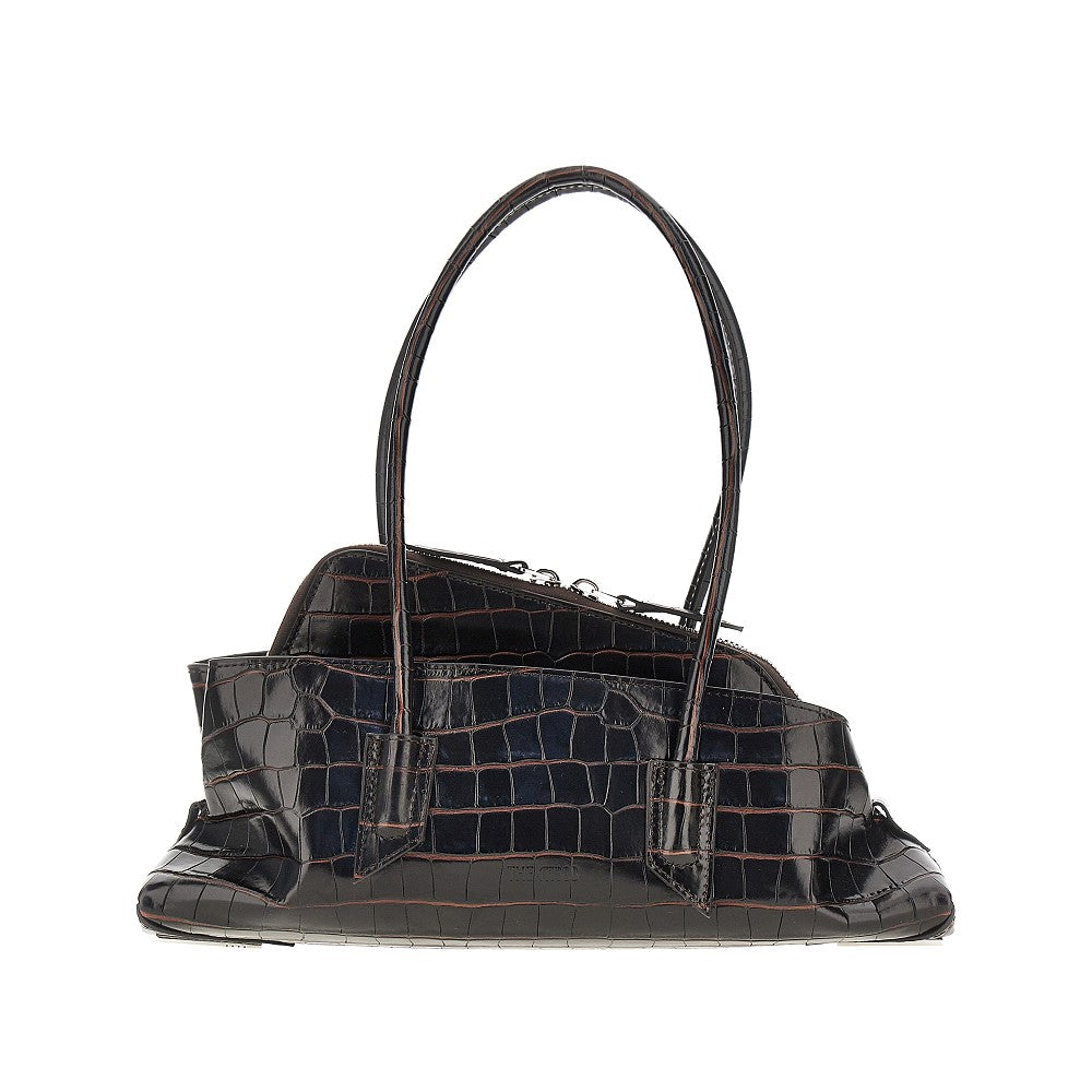 croco-print leather small la passeggiata bag