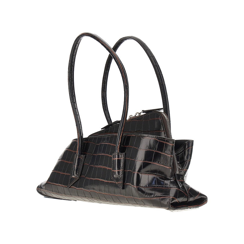 croco-print leather small la passeggiata bag