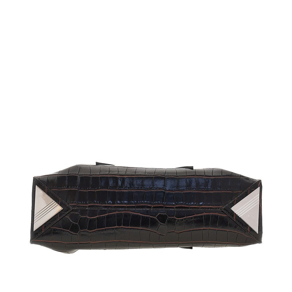croco-print leather small la passeggiata bag