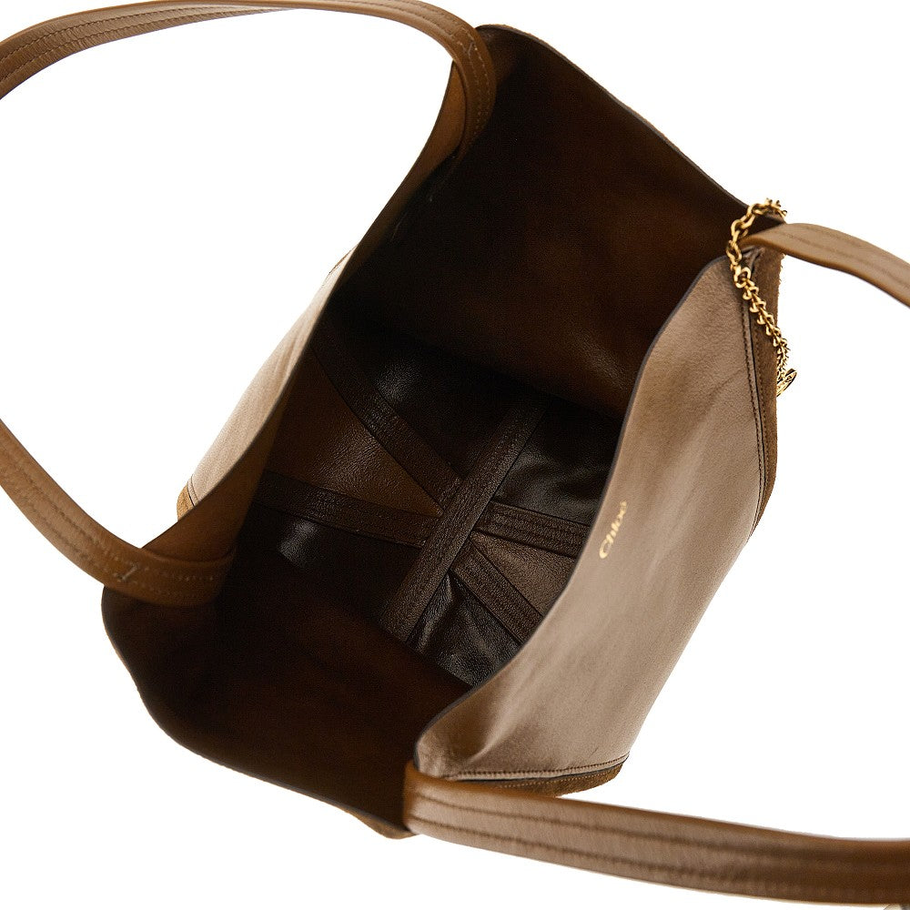 medium chloé spin leather tote bag