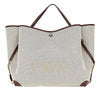 canvas large chloé clover shopping bag