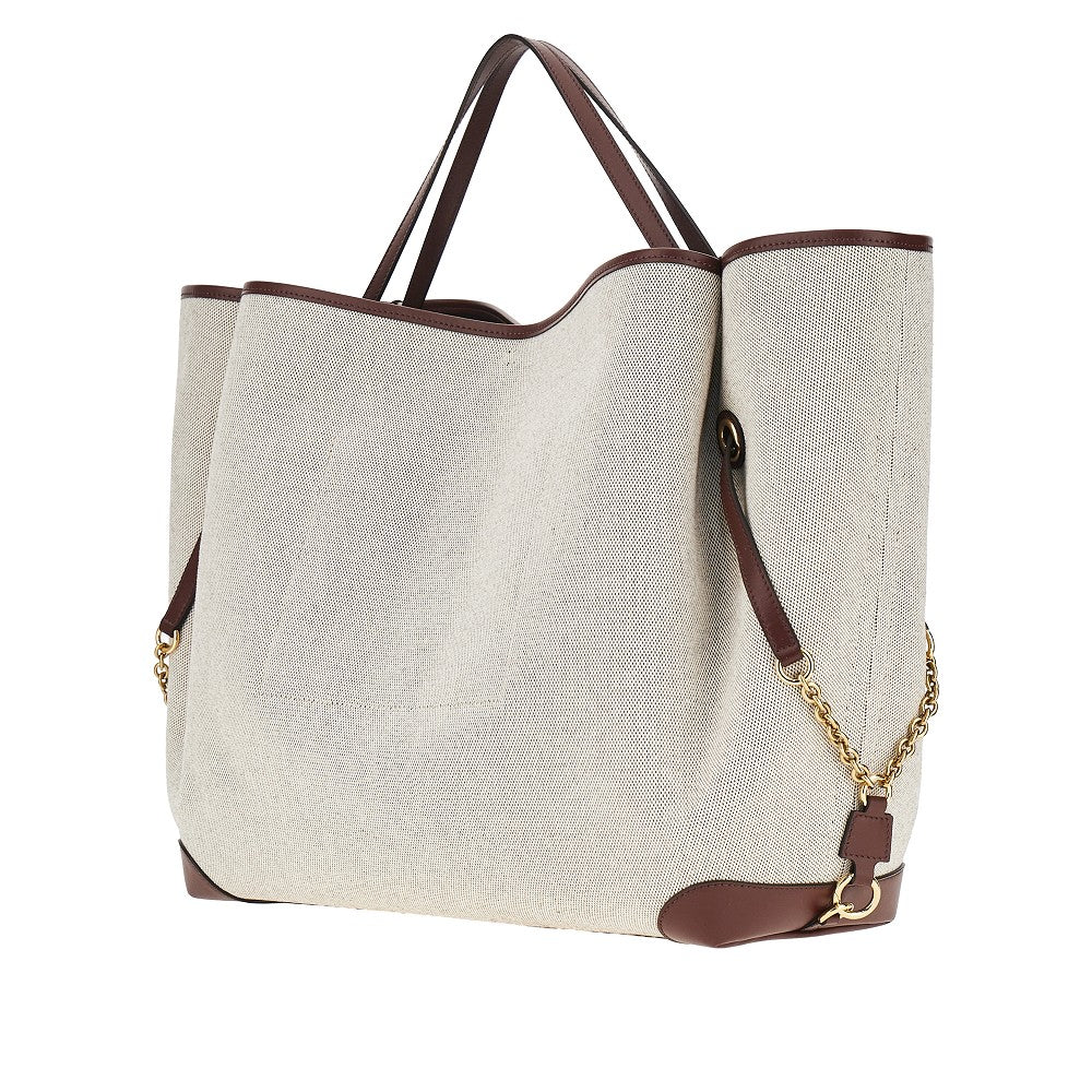 canvas large chloé clover shopping bag