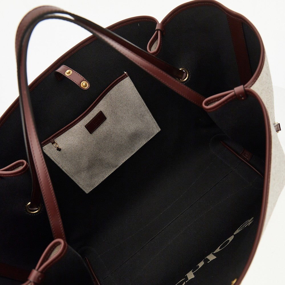 canvas large chloé clover shopping bag