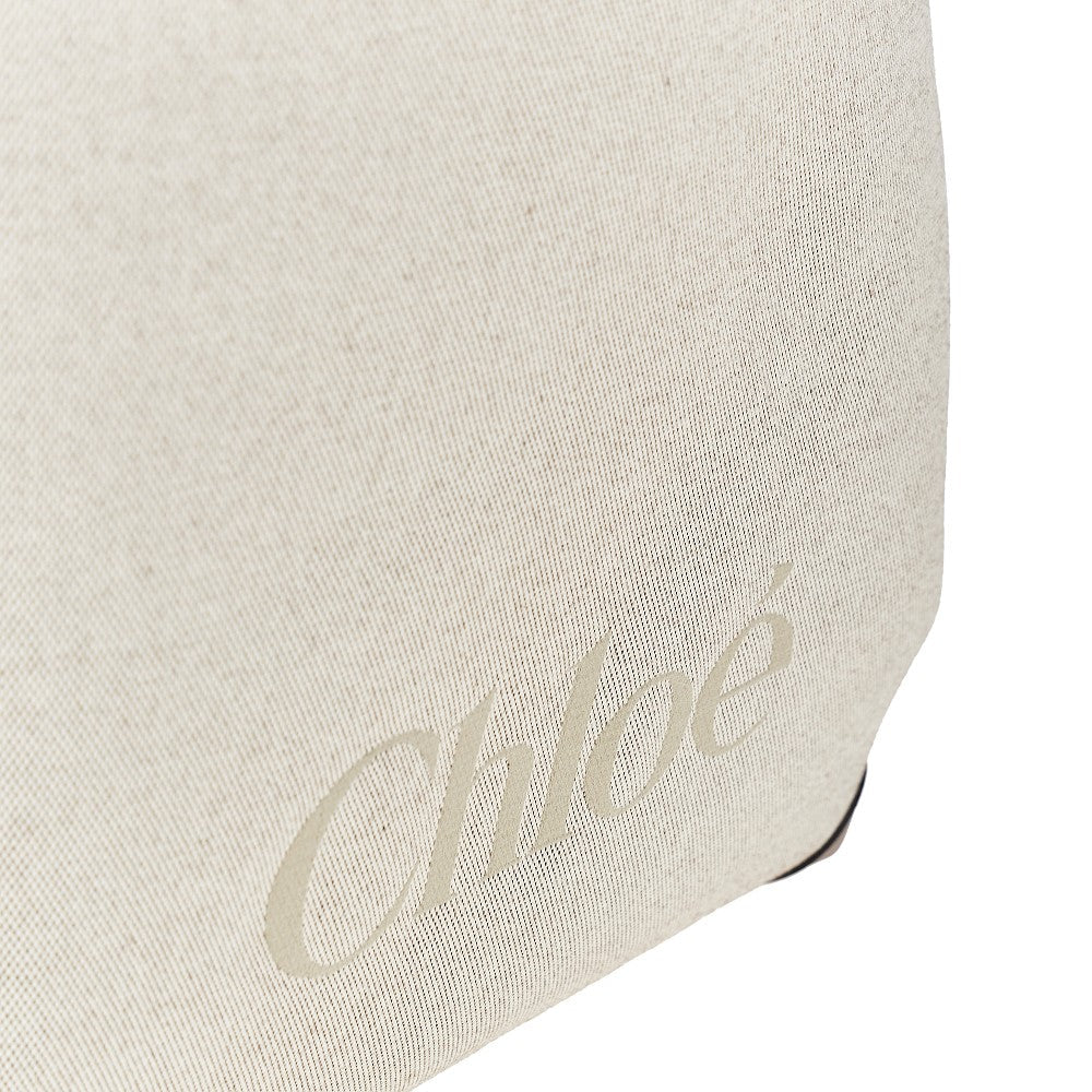 canvas large chloé clover shopping bag