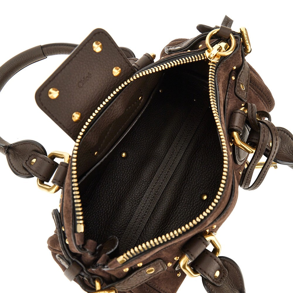 suede leather small paddington bag
