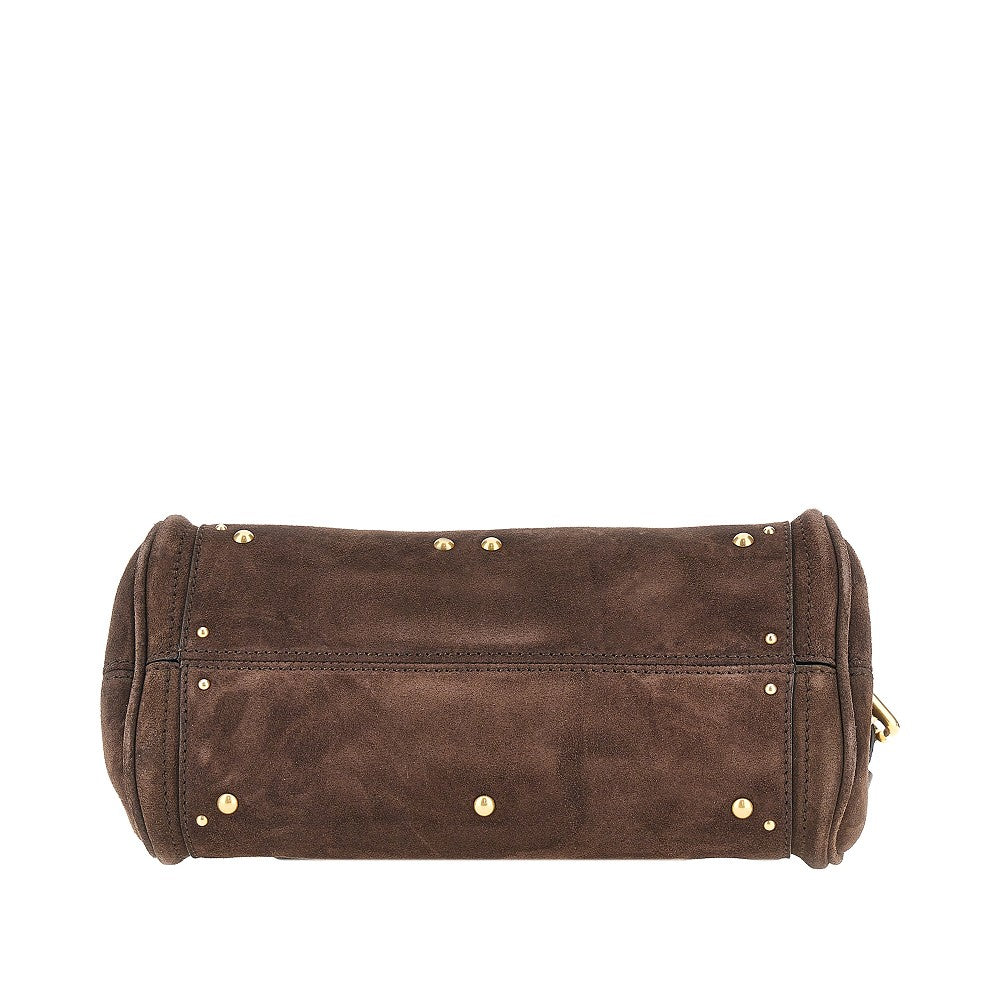 suede leather small paddington bag