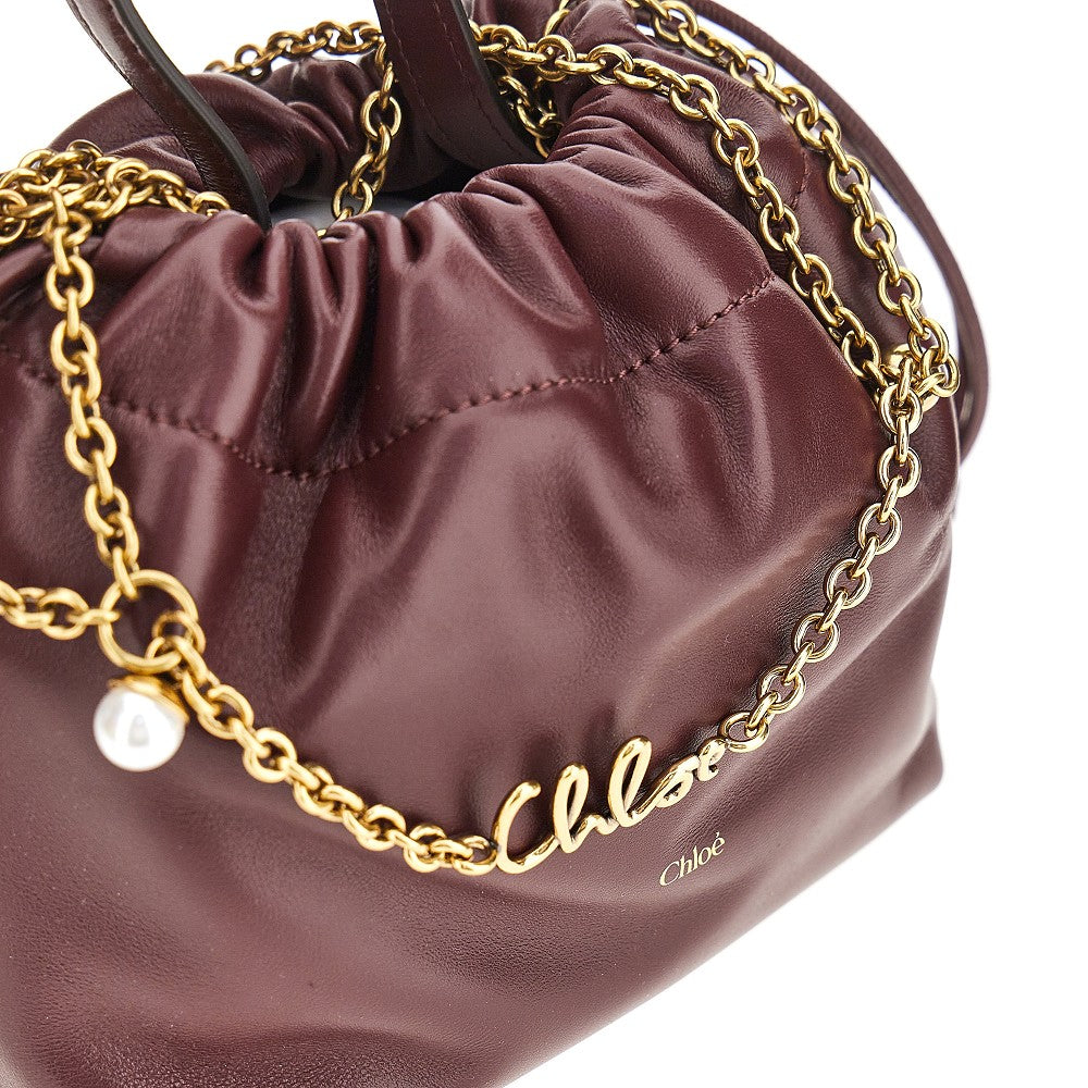 chloé icons leather mini bag with chain