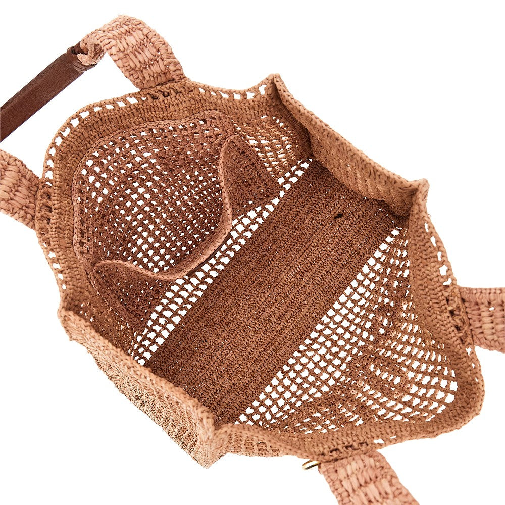 summer banana east-west raffia tote bag