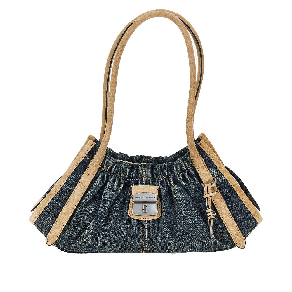 MARC JACOBS OS denim and suede cristina shoulder bag