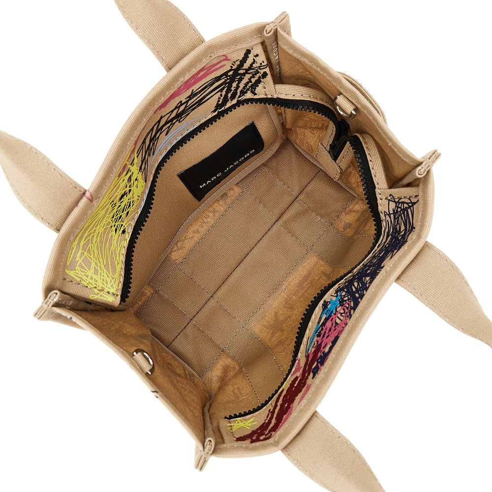 the punk scribble small canvas tote bag