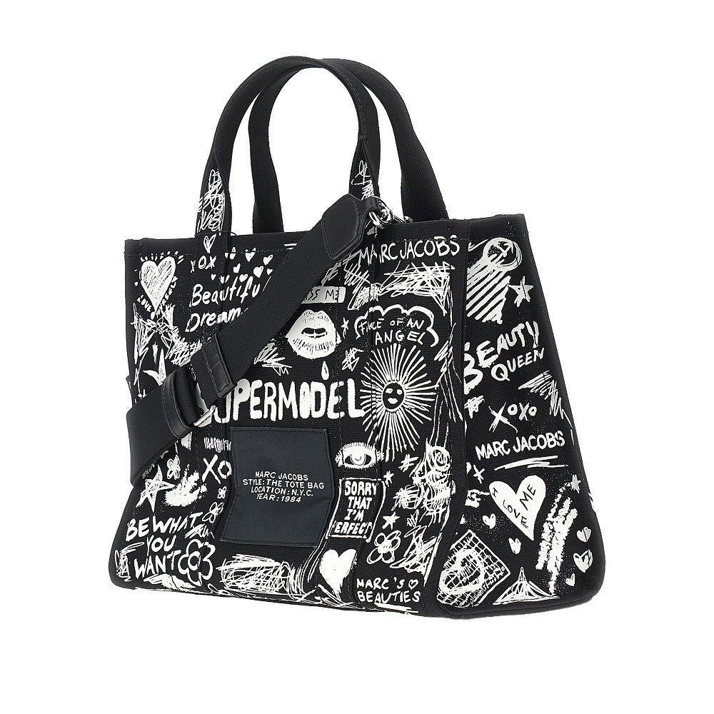 the punk scribble medium canvas tote bag