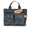 denim and suede medium cargo tote bag