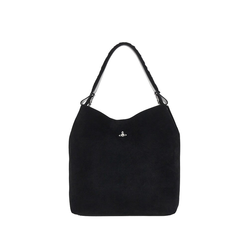 suede leather large lottie shoulder bag