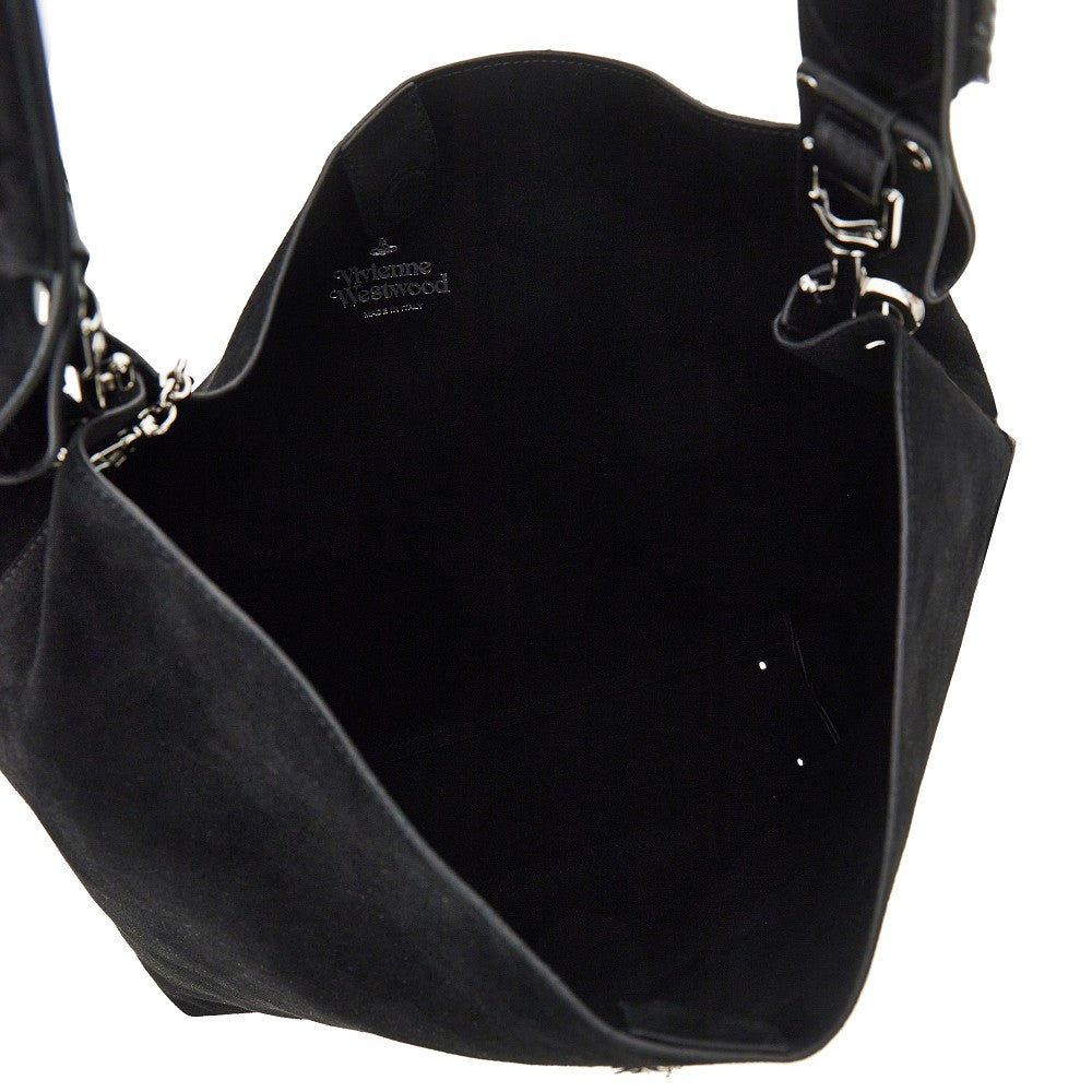 suede leather large lottie shoulder bag