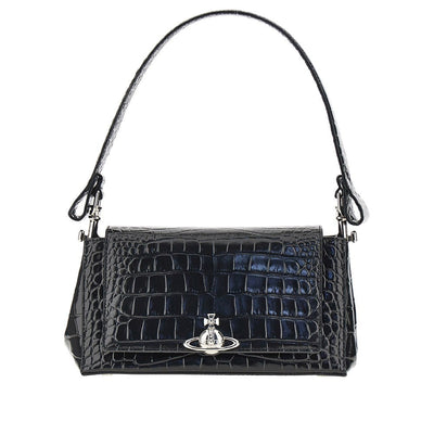 croco-embossed leather medium hazel bag