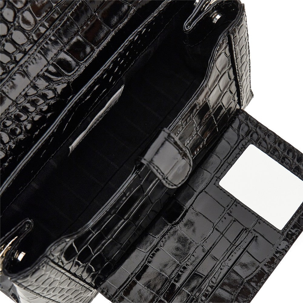 croco-embossed leather medium hazel bag
