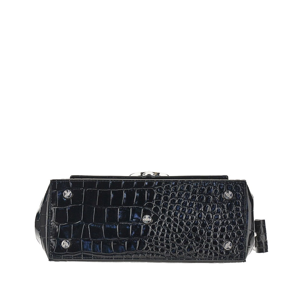 croco-embossed leather medium hazel bag