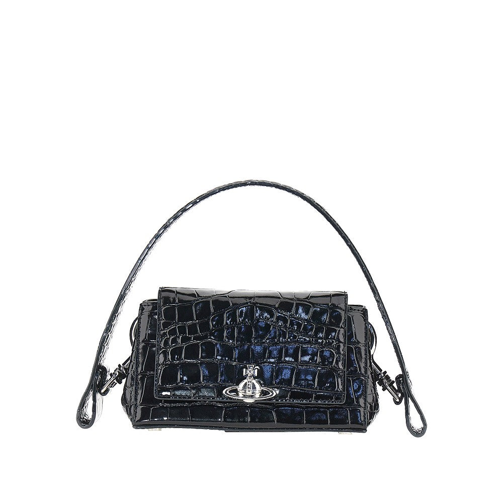 croco-embossed leather small hazel bag