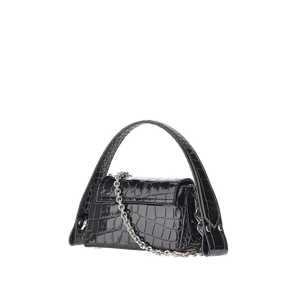 croco-embossed leather small hazel bag