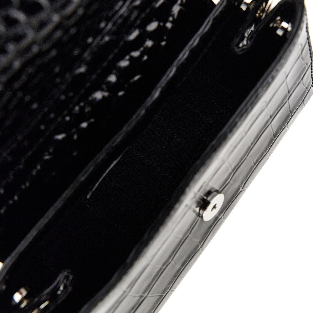 croco-embossed leather small hazel bag