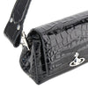 croco-embossed leather small hazel bag