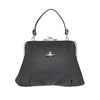 granny frame faux saffiano leather bag