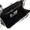 granny frame faux saffiano leather bag