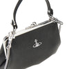granny frame faux saffiano leather bag